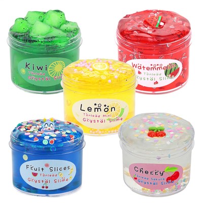 1/2 Packs Jelly Cube Crunchy Slime Kit Non Sticky Super Soft Sludge Toy Birthday