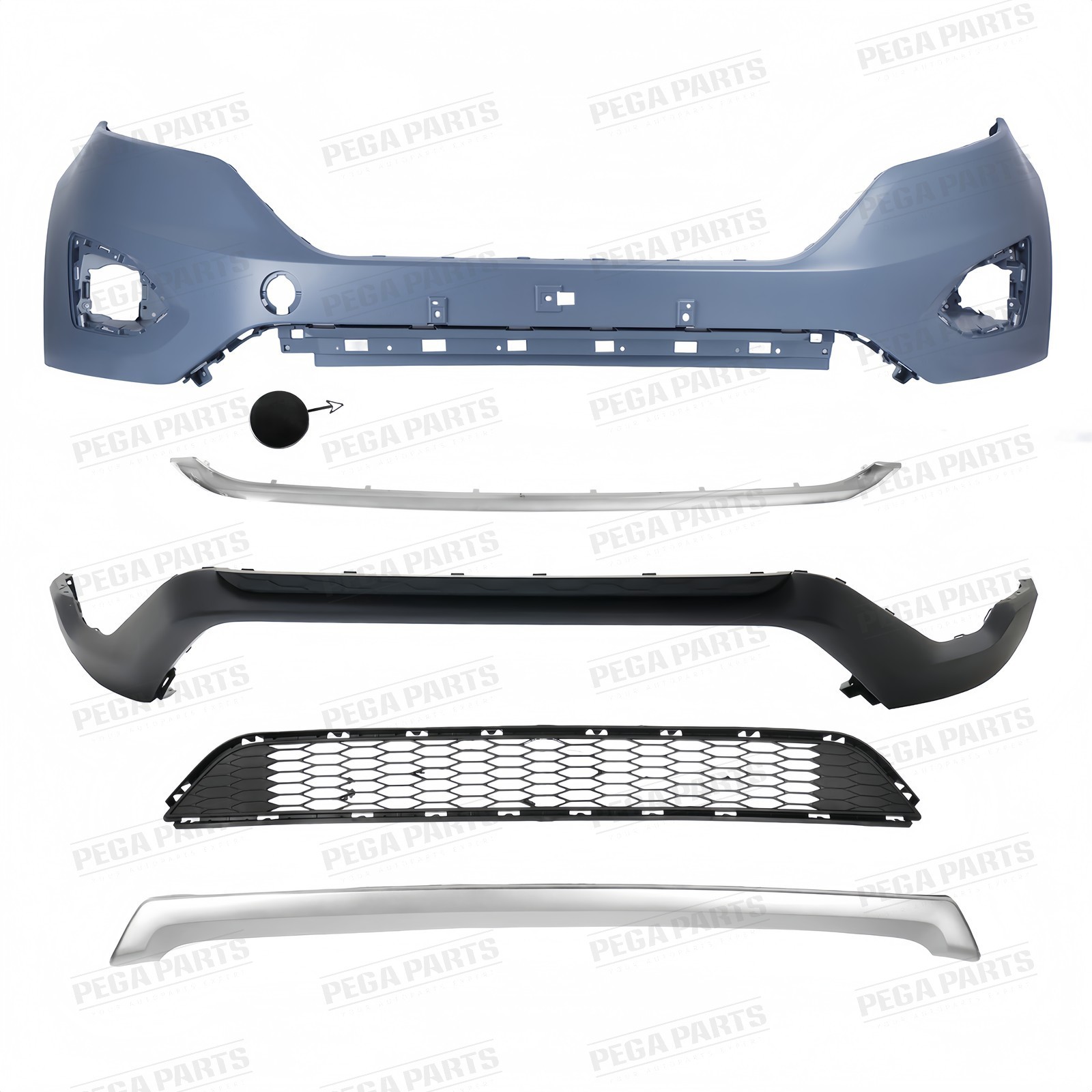 Complete Front Bumper Cover Grille Fog Light Assembly For 2015-2018 ...