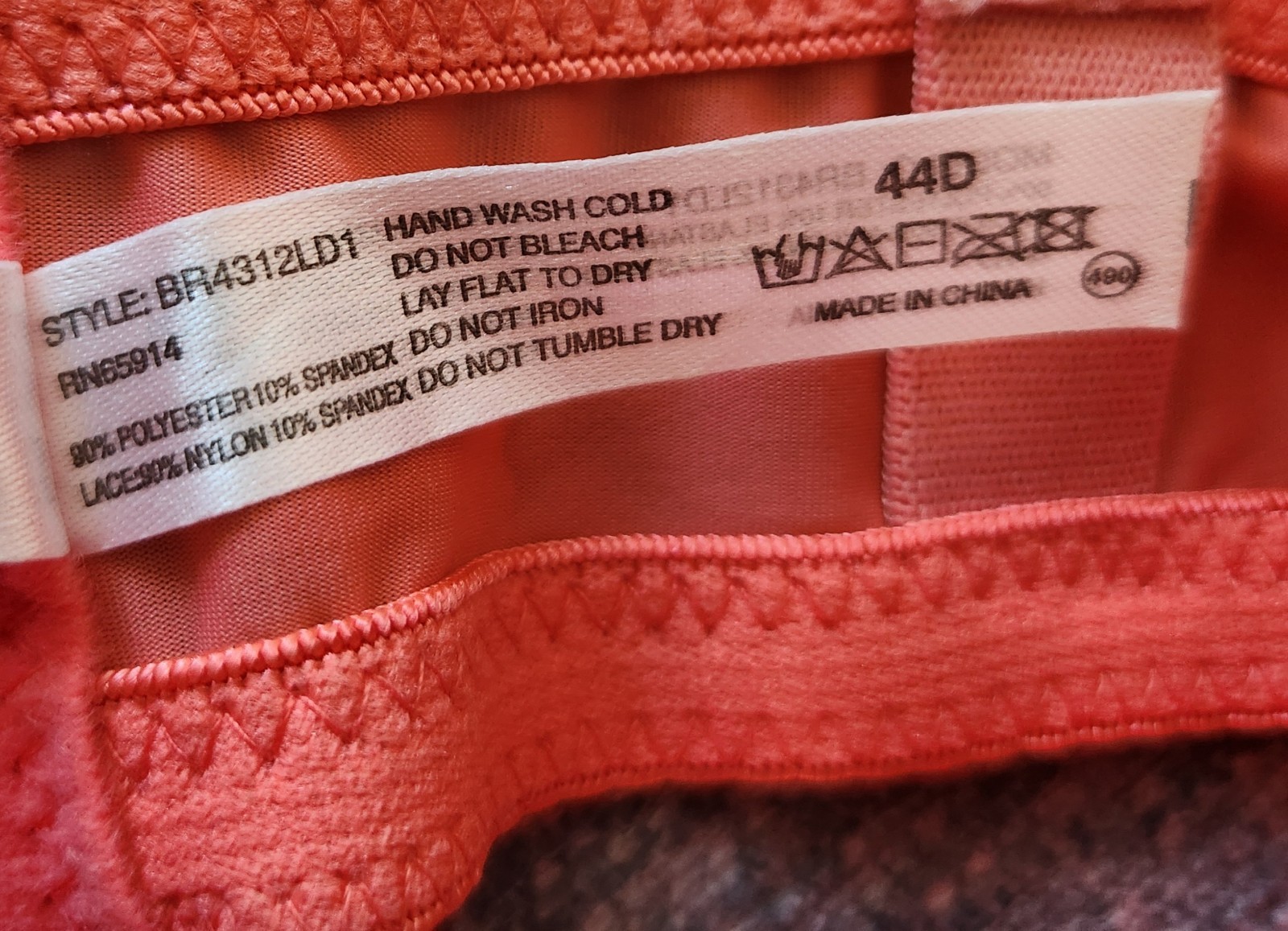 EUC! Sofra lace, orange light padded underwire br… - image 5