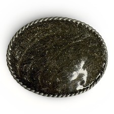 Vintage Western Belt Buckle Base With Rope Border Oval Made In USA Rockabilly