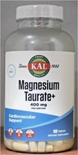 KAL Magnesium Taurate + 400 mg 180 Tablets wi...
