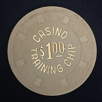 $1 Casino Training Chip White Gold