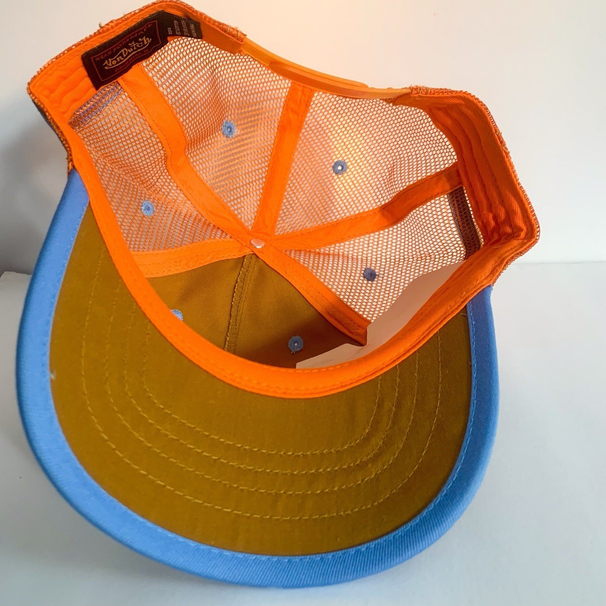 ? NWT ? Y2K Life! Von Dutch Neon Orange Trucker Hat 5-Panel Mesh Back Snapback LF Classic Cap - Black / White | Live Fit Apparel | LVFT  main image 4