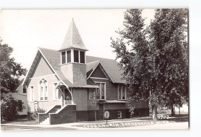 Barnesville Minnesota MN RPPC Real Photo 1925-1942 Congregational Church
