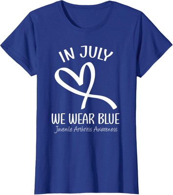 In July We Wear Blue Juvenile Arthritis Awareness Ladies' Crewneck T-Shirt