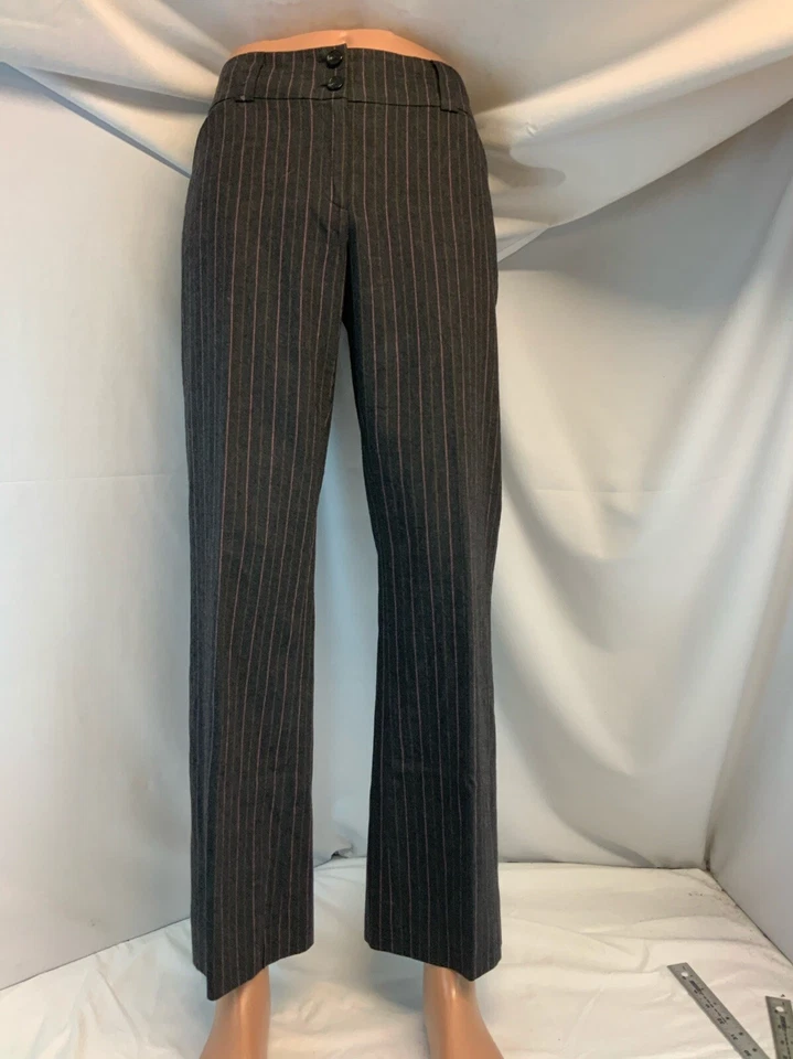 Etcetera Bootcut брюки размер 6 серый поли шерсти эластичной фиолетовый полоски YGI I1-35 - Изображение 2 из 4