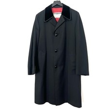 Vintage Aquascutum Coat Mens Size 40 Black Red Lining