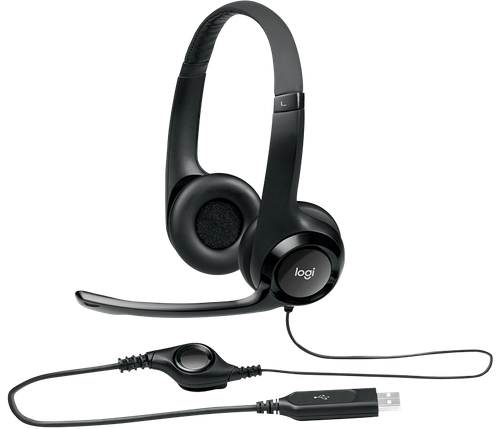 Logitech H390 CLEARCHAT Comfort USB Cuffie con microfono con riduzione del  rumore | eBay