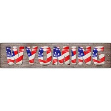 Wyoming USA Flag Lettering Metal Street Sign Plaque for Home Door Garage Wall