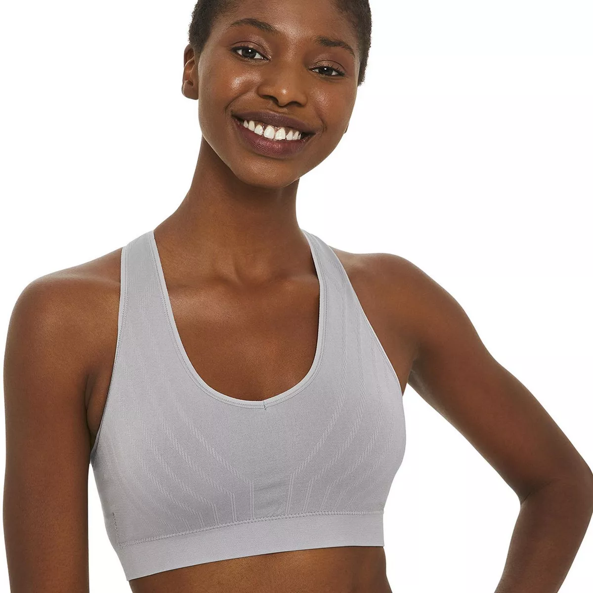 GEORGE Seamless Sports Bra Comfortable Lounge Nylon Spandex Gray Small Sm  14231