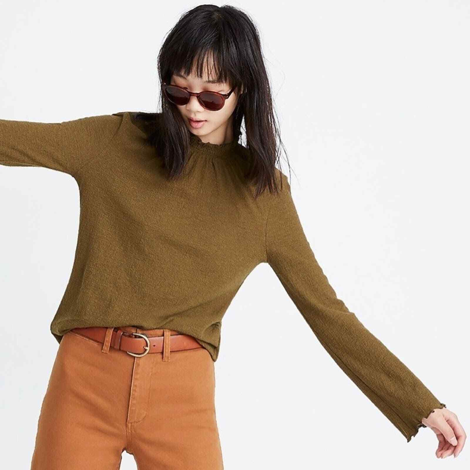 MADEWELL Texture & Thread Ruffled Mockneck Top SI… - image 1