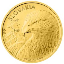 Slovakia Eagle 2025 $25 1/2 oz Gold Bullion Coin in Capsule   Niue  Czech Mint