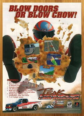 1996 Peak Performance Playstation 1 PS1 Print Ad/Poster Car Racing Promo Art 90s