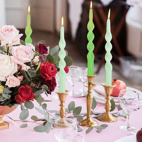 Taper Dinner Candles Sticks Dripless Unscented Spiral Candle Candlesticks Decor - Picture 36 of 38