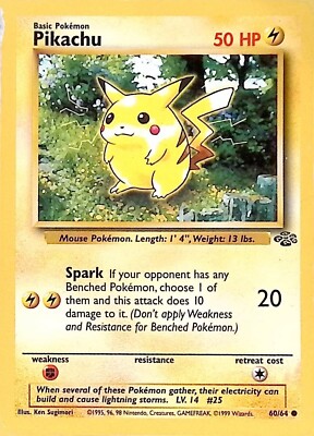 Pikachu 60/64 Jungle Set Rare Pokemon Card | eBay
