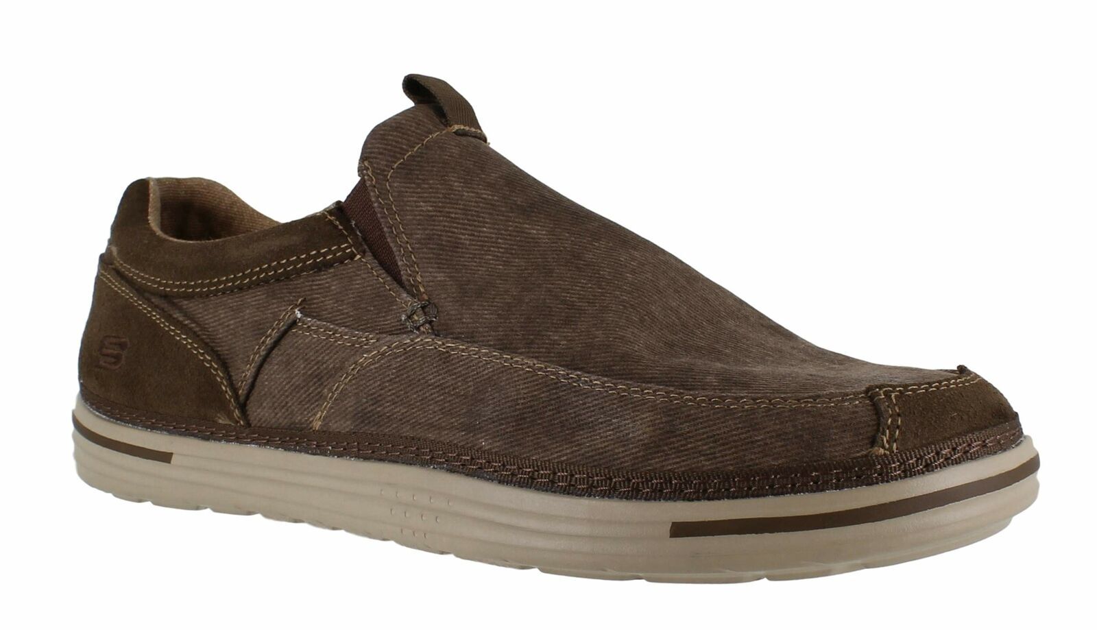 Skechers Mens Brown Landen-Gomer Canvas Slip On Loafer Shoes UK 5.5 EU 39