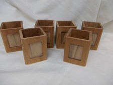 Wood Photo Holders QTY. 6 NEW Great DIY Project Gift Holds Wallet Size Photo