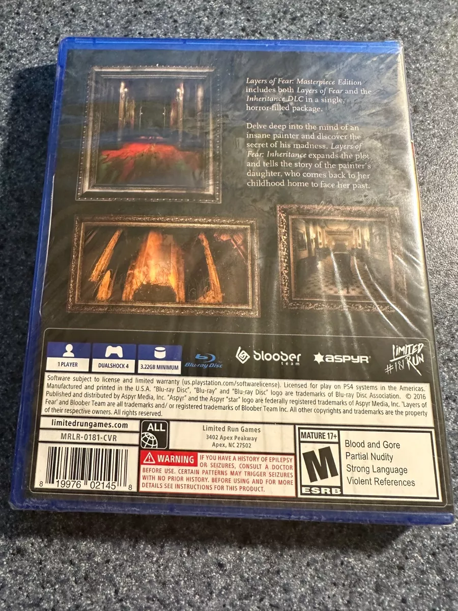 Layers of Fear - Masterpiece Edition for Playstation 4 (PS4) New, Factory  Sealed