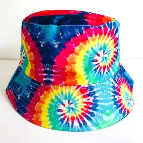 Men Women Tie Dye Fashionable Summer Sun Bucket Fisherman Packable Cotton Hat - 第 3/4 張圖片