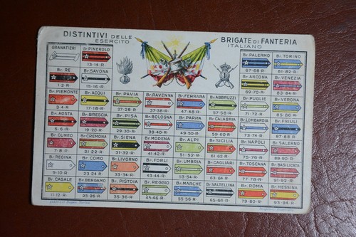Cartolina Militare Distintivi Regio Esercito Brigate di Fanteria N3F22