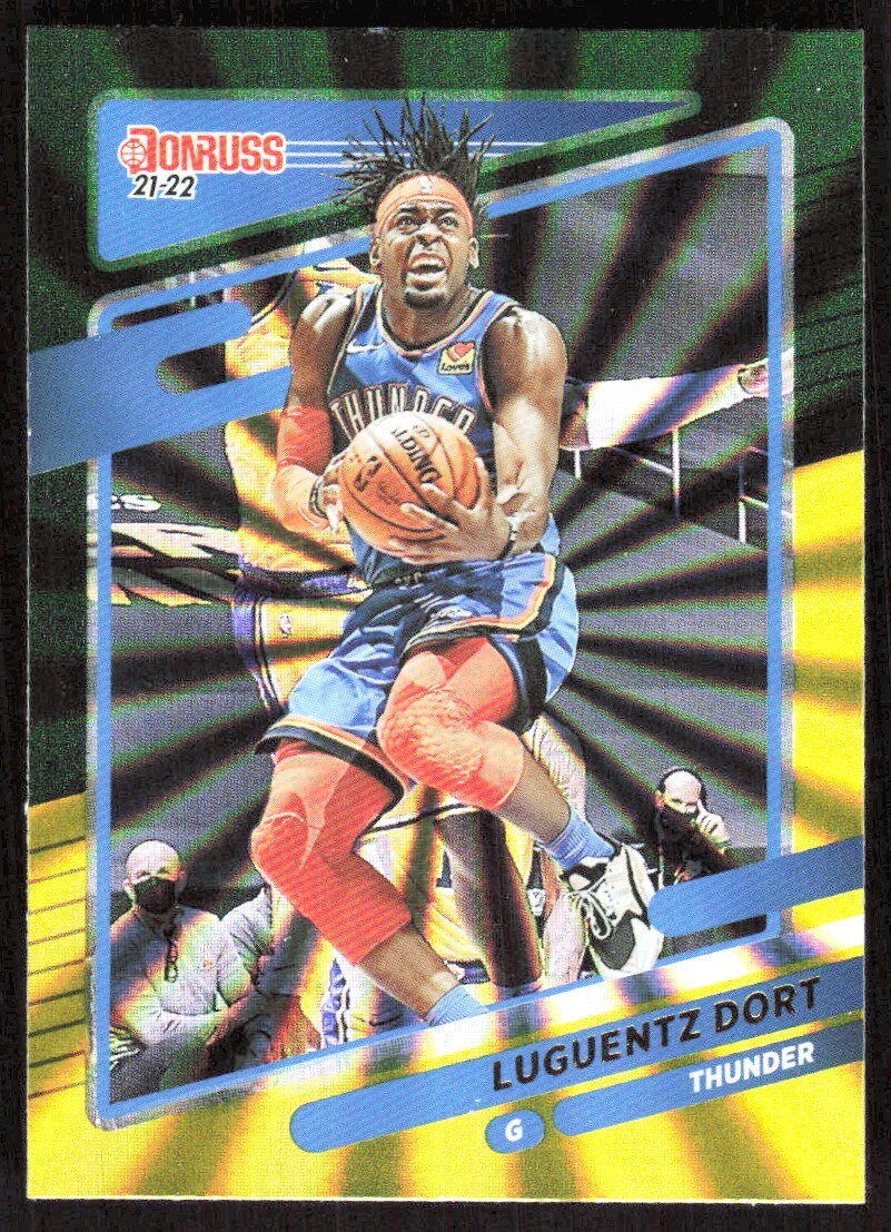 2021-22 8812B Donruss Holo Green and Yellow Lazer Luguentz Dort