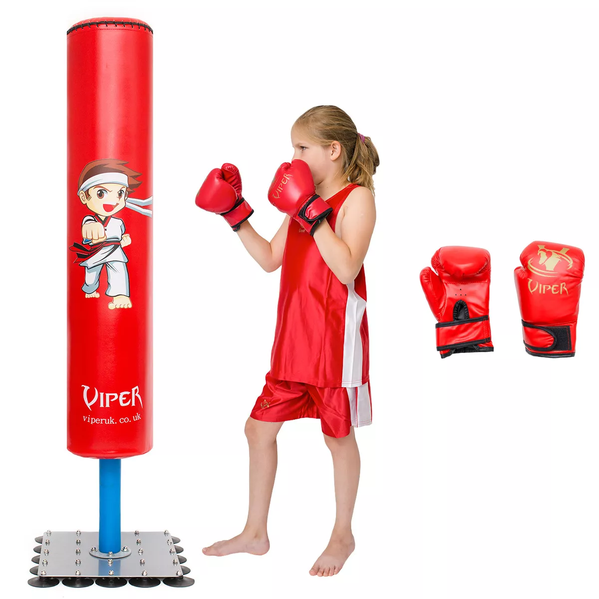 Sac De Frappe Ensemble Boxe,Coup pied Balle Junior Enfants Garçons Sur  gants