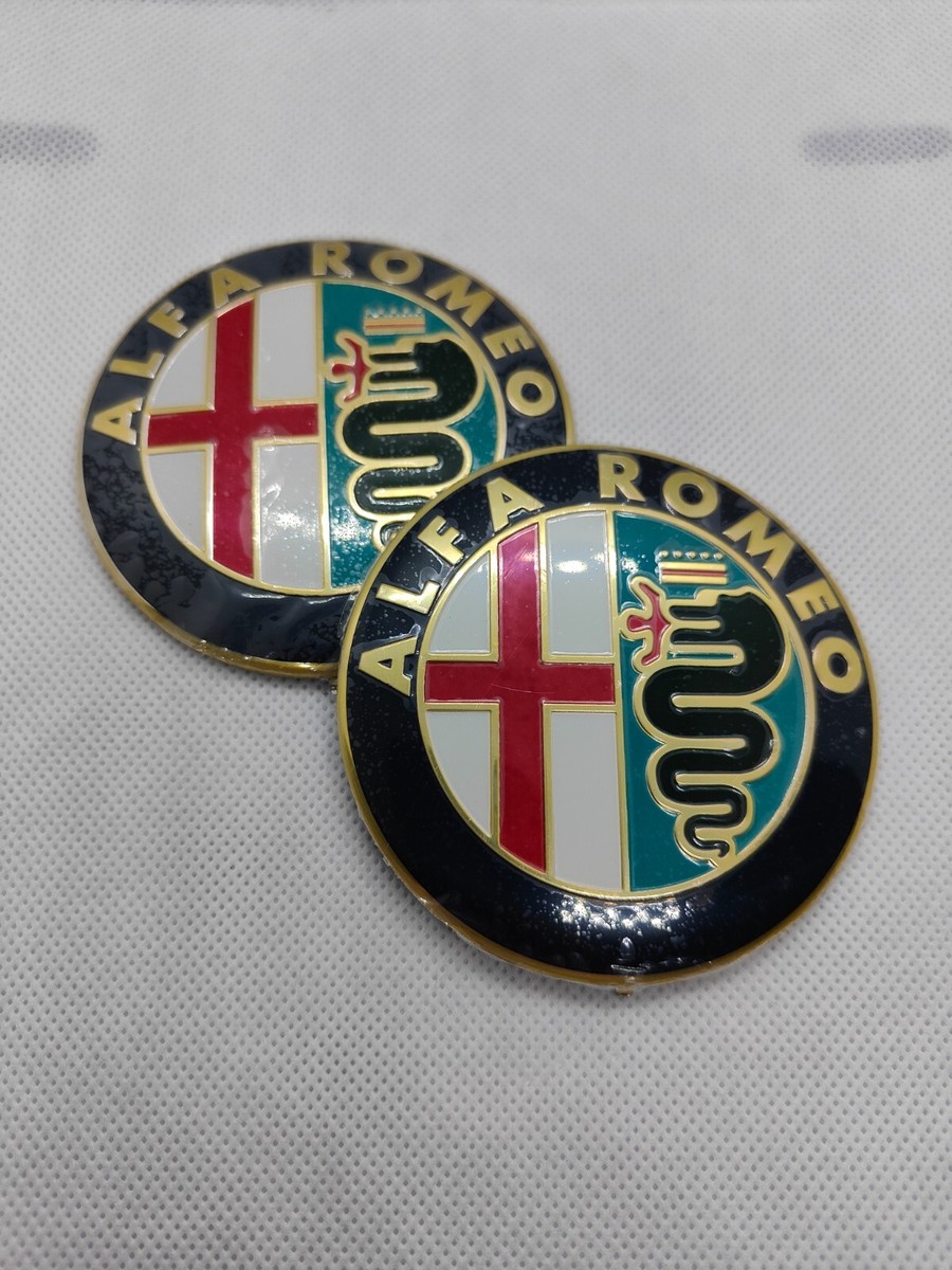 Autocollant Logo Alfa Romeo 74mm Noir Et Rouge - Pour Capot Ou Coffre - Fabriqué En France