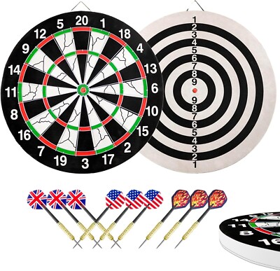 Dartboard Dartscheibe Set 9 Dartpfeile Dart Flügel 43cm Erwachsene B276