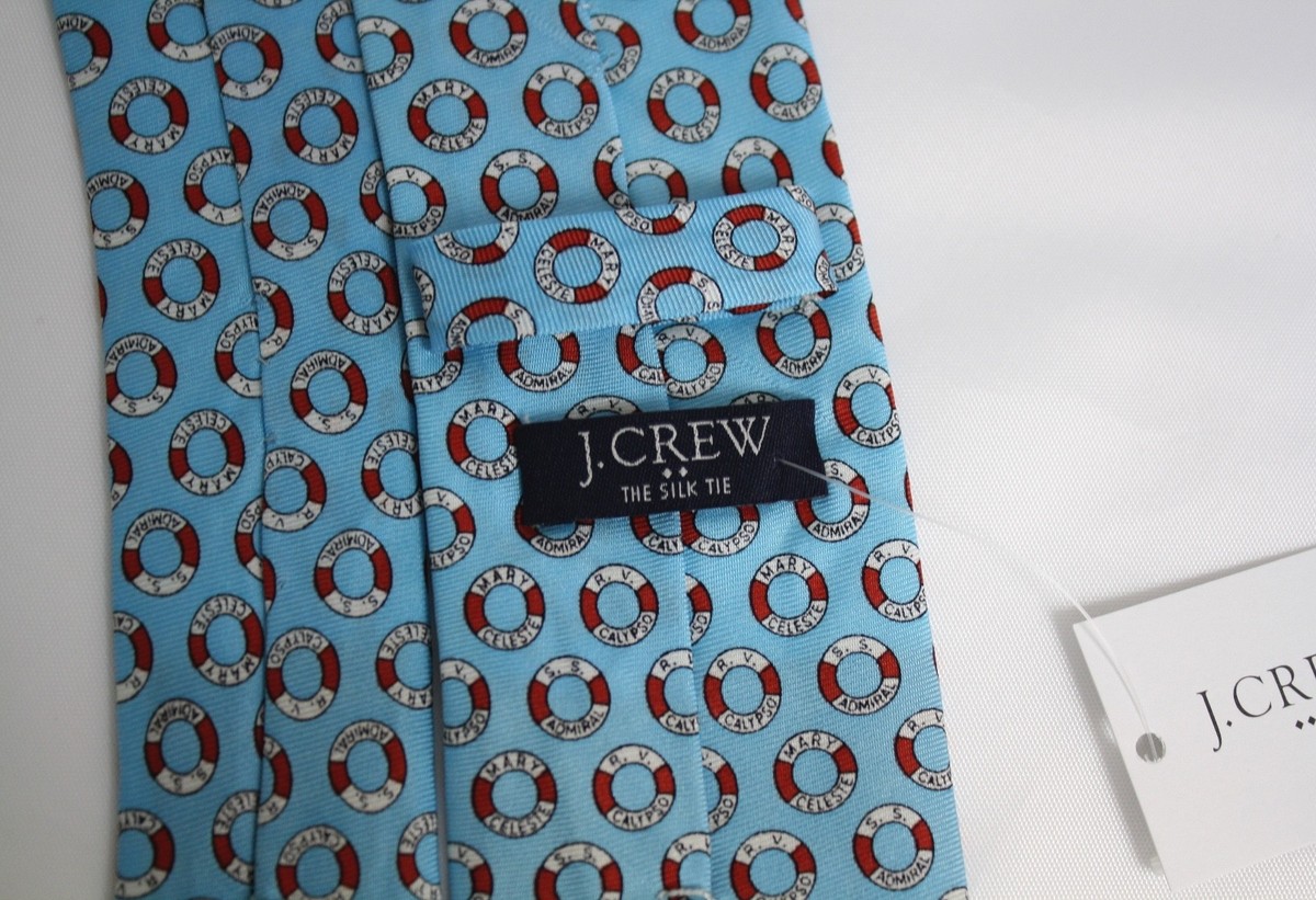 ⭐️専用ページ⭐️ J Crew Tie Silk Blue Nautical Motif Life Preserver Red White SS