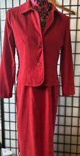 Jessica Howard Red Women Sleeveless Dress with matching Jacket Size 8 P Holiday