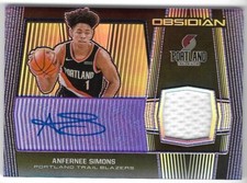 ANFERNEE SIMONS 2019 PANINI OBSIDIAN ROOKIE AUTO AUTOGRAPH JERSEY CARD #60/75!