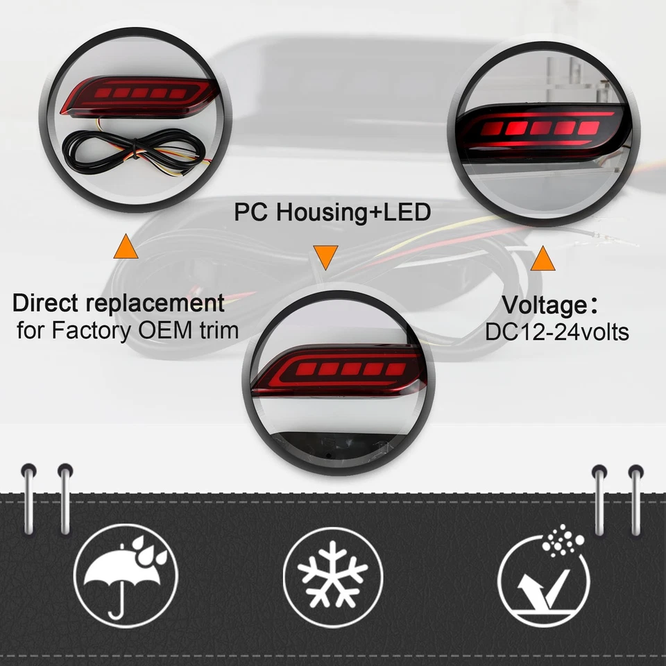 For 2008-2014 Subaru Impreza WRX STI LED Rear Bumper Stop Brake Lights Lamp - Image 3 of 4