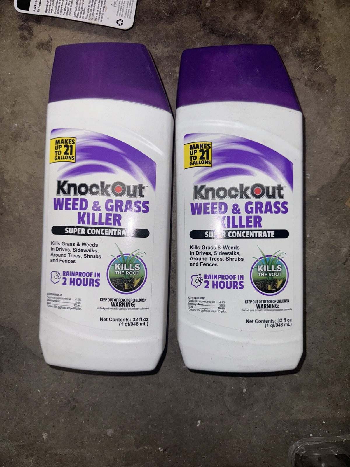 Lot of 2 Knockout Weed & Grass Killer 32 fl. oz super Concentrate