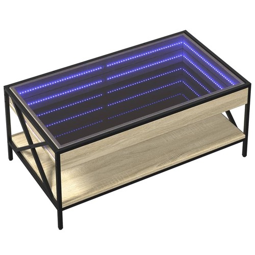 Couchtisch mit Infinity-LED Sonoma-Eiche 90x50x38 cm - Bild 3 von 11
