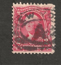 USA RARE TIMBRE George Washington - 1902 ROUGE 2 CENTS OBLITERATION NEW YORK