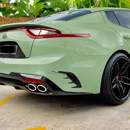 Rear Bumper Side Vent Canard Cover Gloss Black For KIA Stinger GT 2017-2023 2pcs - Picture 6 of 9