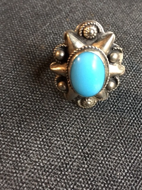 Silver Concho Style Ring Adjustable Southwest - image 1