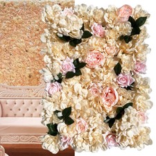 12 Pcs Artificial Rose Flower Wall Panel Bouquet Wedding Party Backdrop Decor