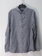 Marc Anthony Stretch Gray Long Sleeve Button Up Dress Shirt Size XL Slim
