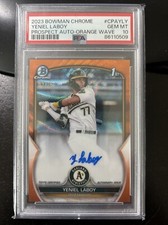 2023 Bowman Chrome Yeniel Laboy Auto Orange Wave /25 PSA 10 AD