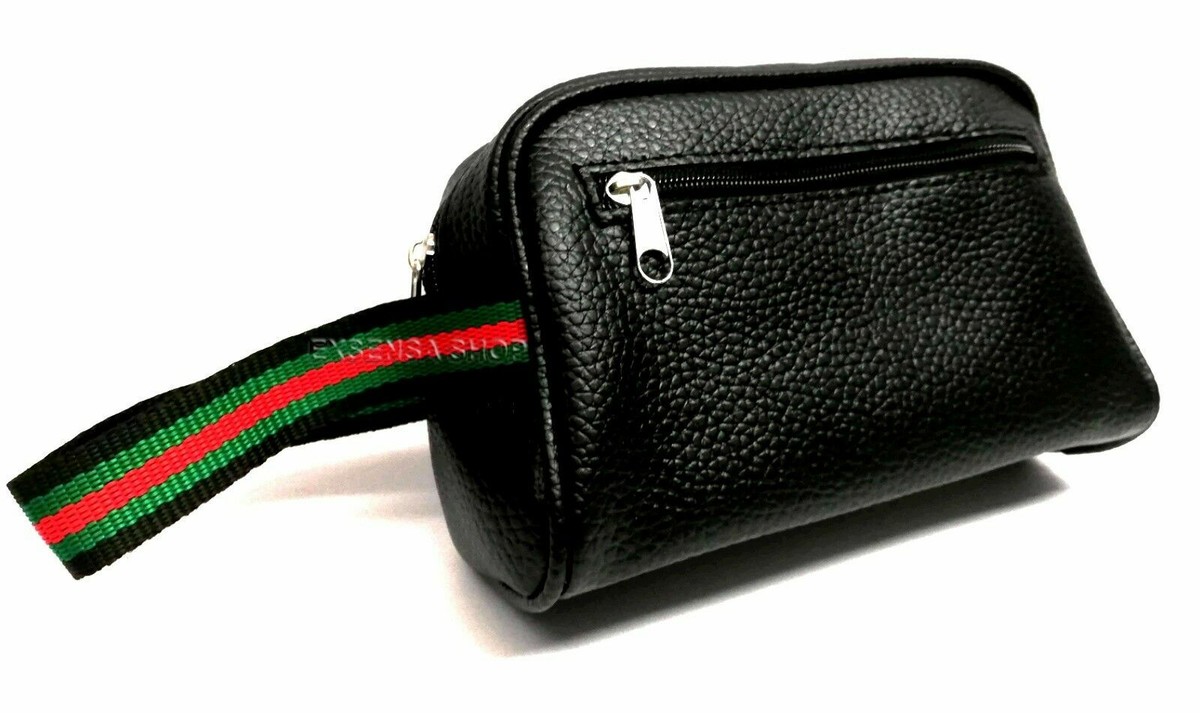 TAKESTOP POCHETTE UOMO NERO GANCIO VERDE/ROSSO BORSELLO BEAUTY CASE BORSA