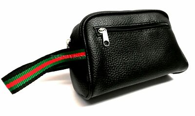 TAKESTOP POCHETTE UOMO NERO GANCIO VERDE/ROSSO BORSELLO BEAUTY CASE BORSA 