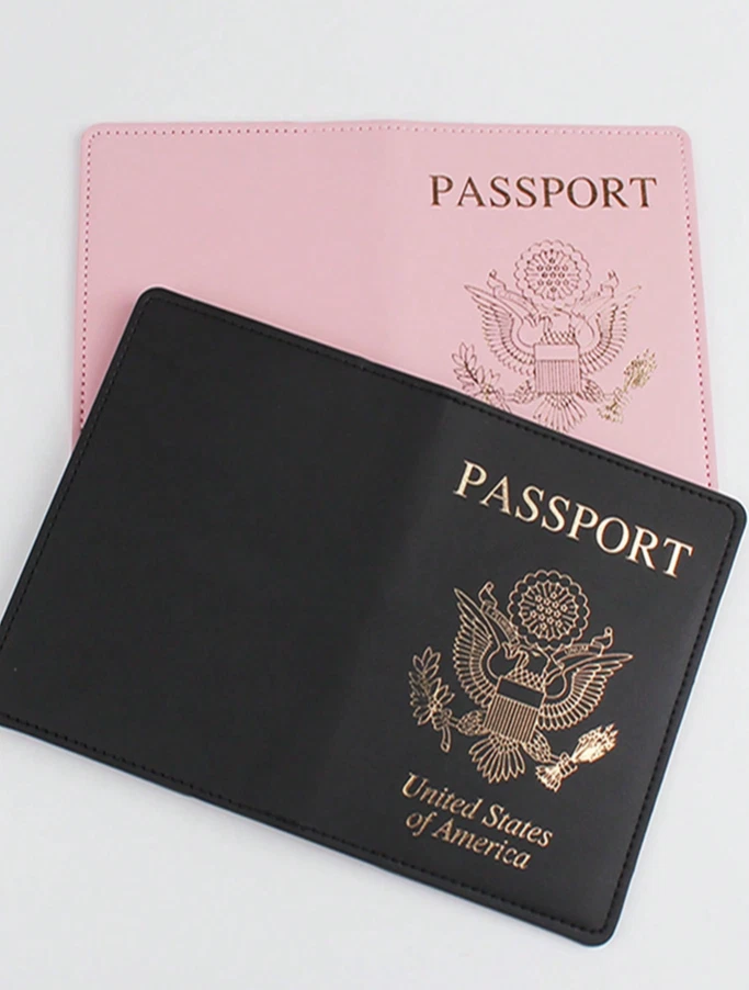 2 PIEZAS = 1 NEGRO Y 1 ROSA = Juego de soportes para pasaporte multicolor ~ Estados Unidos Foto 2 de 4