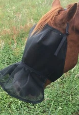 Ecotak Fly Mask/Veil with NOSE SKIRT Black Ecotak