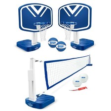GoSports Splash Hoop 2-in1 Full Court Pool Basketball Volleyball Game Set