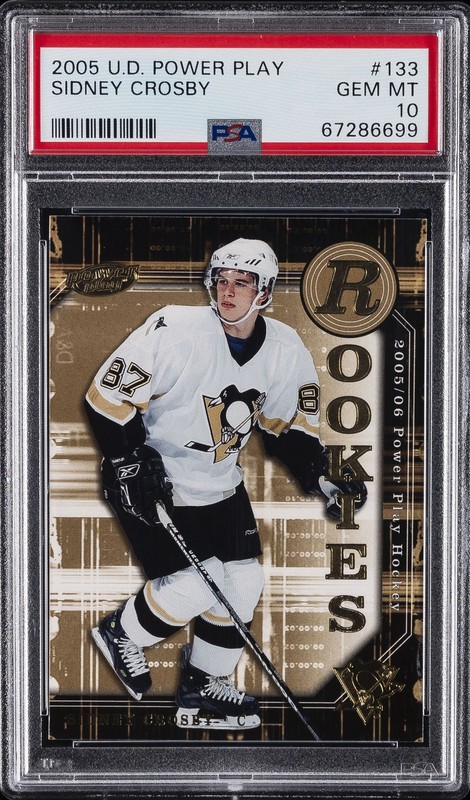 2005 UD POWER PLAY #133 SIDNEY CROSBY ROOKIE RC PSA 10