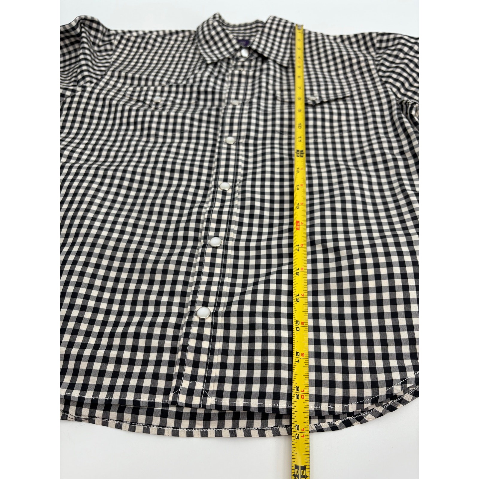 Ralph Lauren Collection Runway 2000 Silk Pearl Snap Button Up Shirt Top Gingham image 10