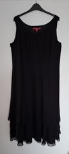 Jacques Vert Black Chiffon Dress Size 16