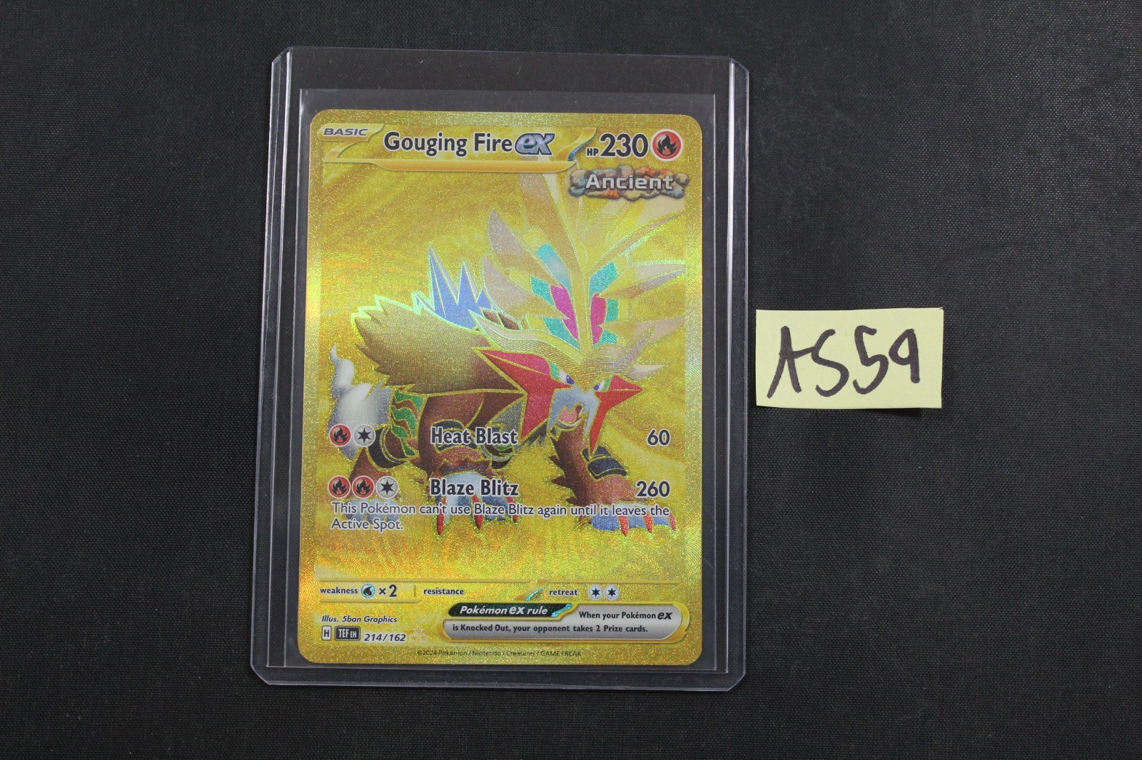 Pokemon Tcg Gouging Fire ex 214/162 Sv05: Temporal Forces Holo NM (AS 59