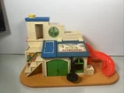 Vintage 1976 Fisher Price Little People Sesame Street Club House #937 W/ Slide